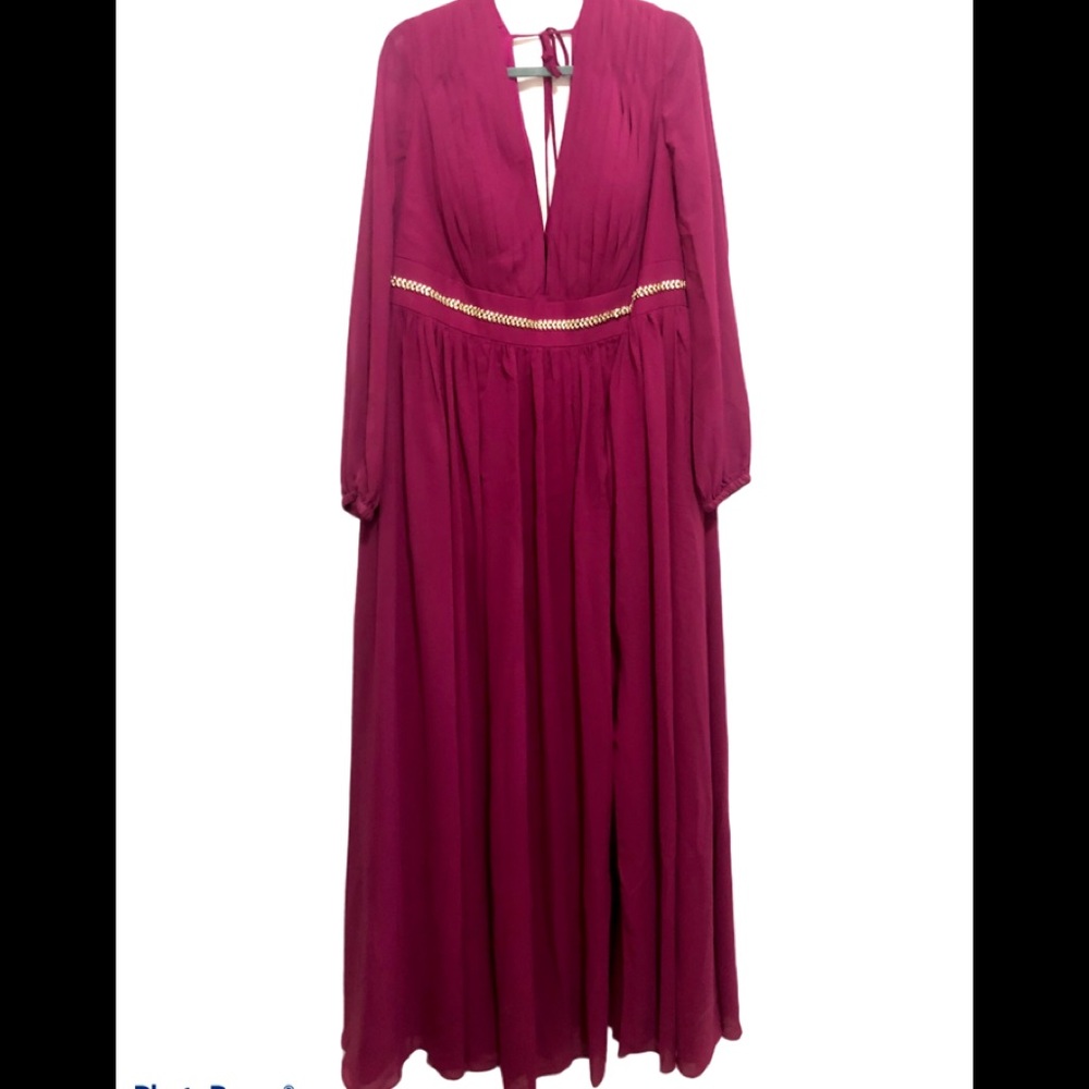 JJs House Purple Grecian Style w/ front slit Dress